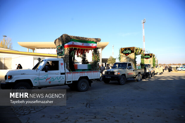 استقبال از پیکر مطهر هشت شهید گمنام در همدان
