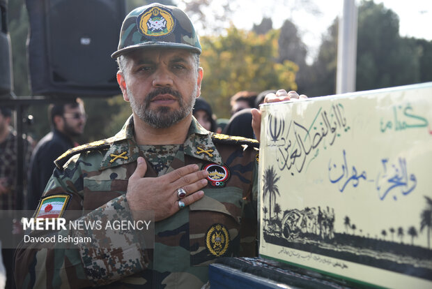 مراسم استقبال از پیکر مطهر ۱۳ شهید گمنام دفاع مقدس در مشهد