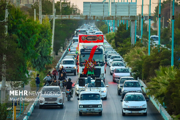 مراسم استقبال از شهدای گمنام دفاع مقدس در یزد