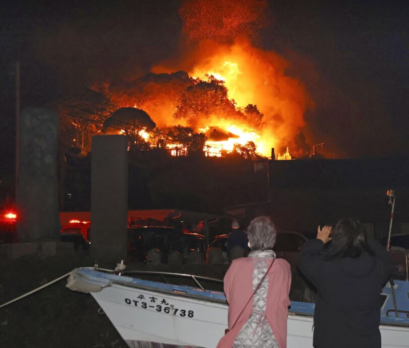 منطقه،آتش،ژاپن،حريق،حادثه،خبرگزاري