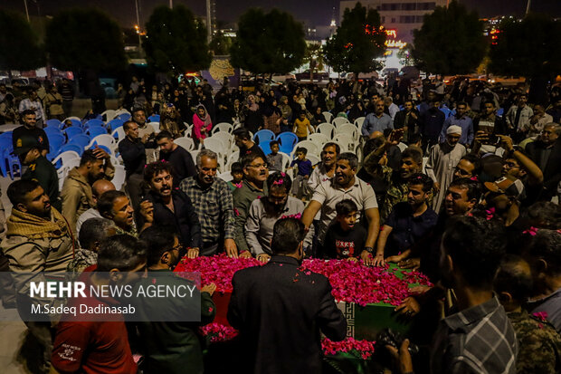 مراسم استقبال از شهید گمنام دفاع مقدس در قشم