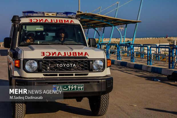 مراسم استقبال از شهید گمنام دفاع مقدس در قشم