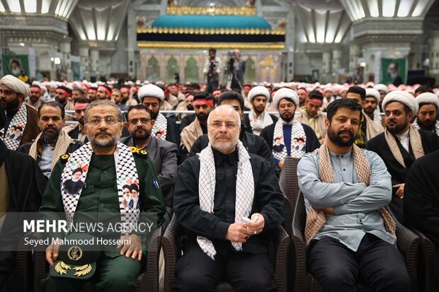 گردهمایی دانشجویان و طلاب بسیجی با حضور رئیس مجلس