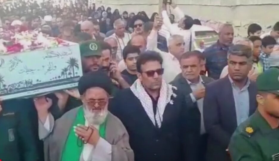 مراسم استقبال از شهید گمنام دوران دفاع مقدس در شهر امام حسن
