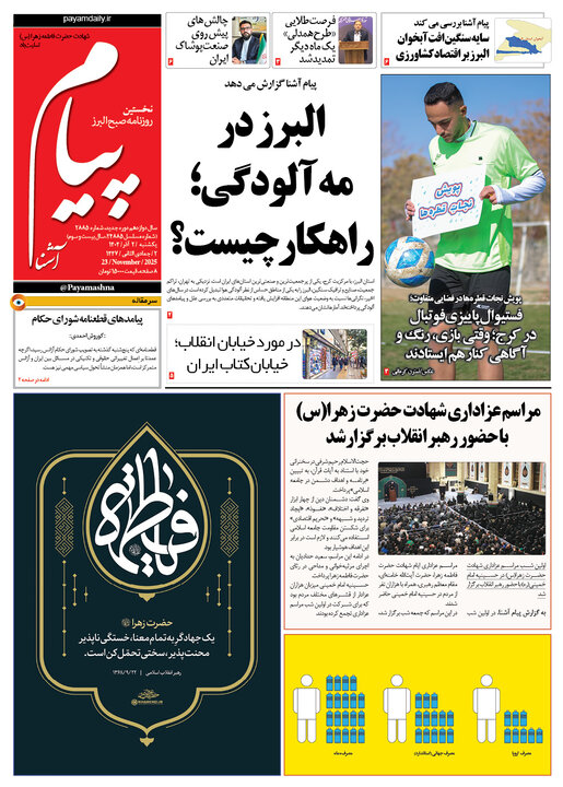 صفحه اول روزنامه‌های استان البرز یکشنبه ۲ آذر ماه