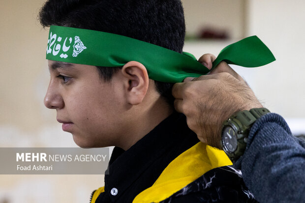 مراسم عزاداری ایام فاطمیه در منطقه قیام تهران