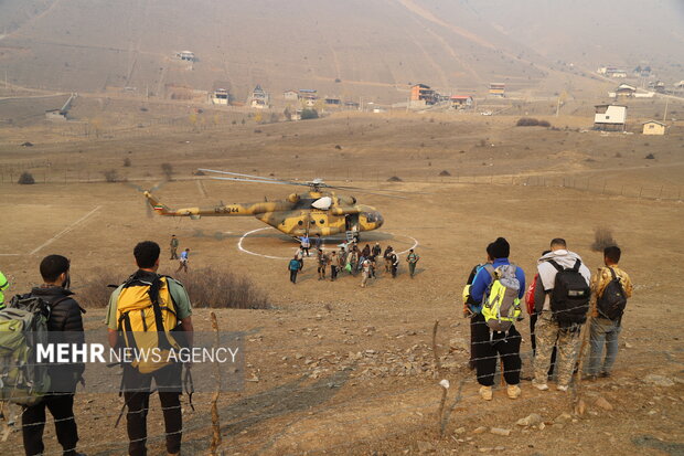 عملیات اطفای حریق جنگل الیت