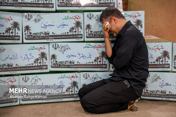 آیین بدرقه پیکر مطهر 100 شهید گمنام دفاع مقدس در معراج شهدا 8