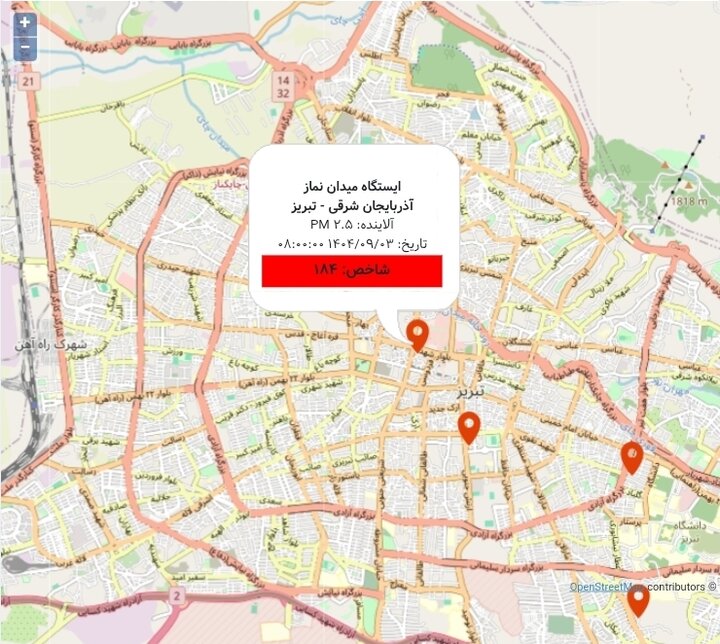آلودگی هوای تبریز همچنان ادامه دارد