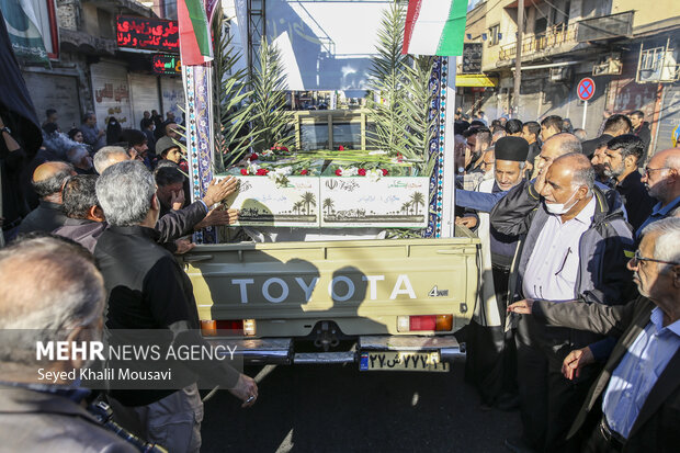 تشییع ۸ شهید گمنام دفاع مقدس در اهواز