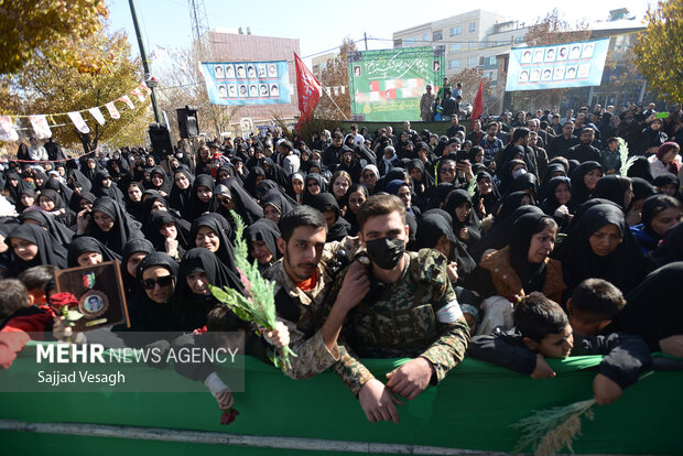 تشییع و تدفین شهید گمنام در همدان