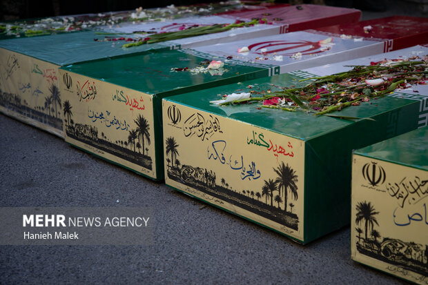 مراسم تشییع ۵ شهید گمنام گرگان