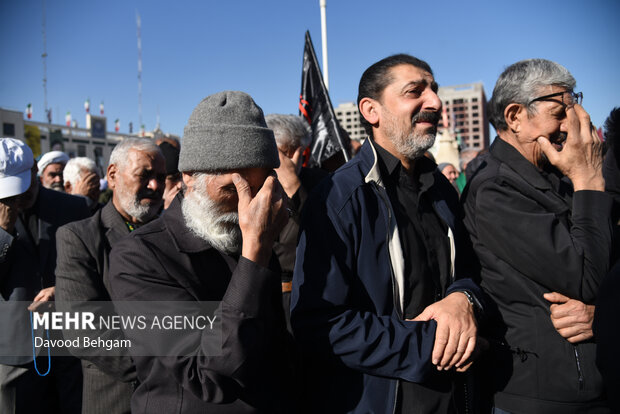 مراسم تشییع پیکر شهدای گمنام دفاع مقدس در مشهد