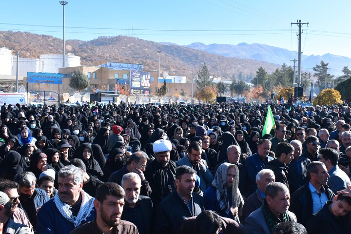 تشییع شهدای خوش‌نام بر دستان عزاداران فاطمی در یاسوج