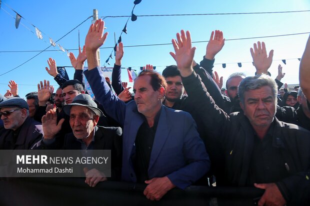 تشییع پیکر شهید گمنام در روستای آق قاسملوی مشگین شهر