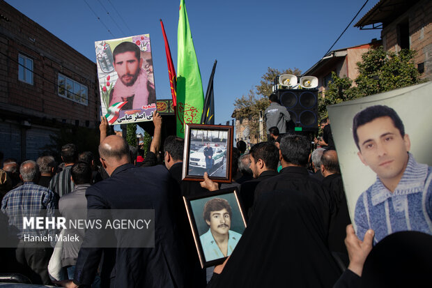 تدفین شهید گمنام در روستای آهنگر محله گرگان