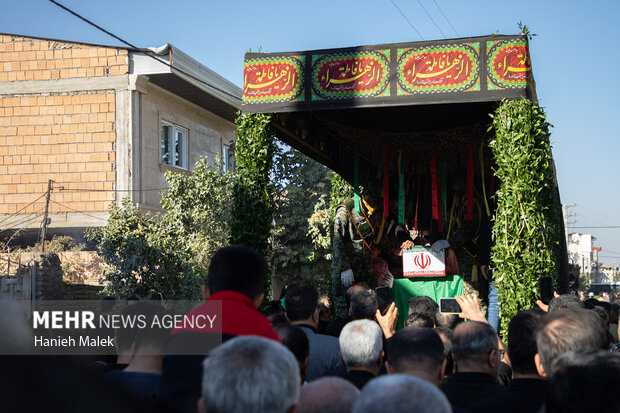 تدفین شهید گمنام در روستای آهنگر محله گرگان