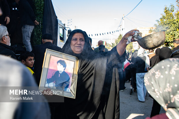 تدفین شهید گمنام در روستای آهنگر محله گرگان