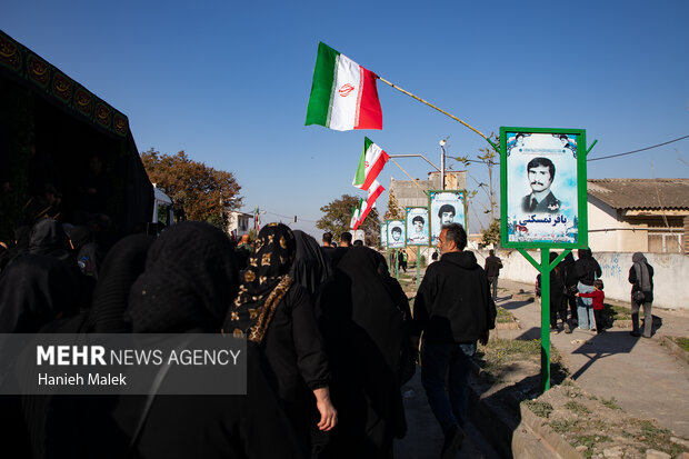 تدفین شهید گمنام در روستای آهنگر محله گرگان