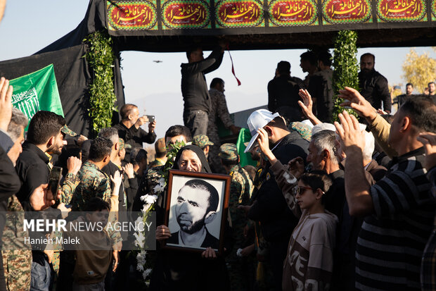 تدفین شهید گمنام در روستای آهنگر محله گرگان