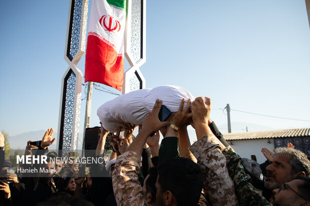 تدفین شهید گمنام در روستای آهنگر محله گرگان