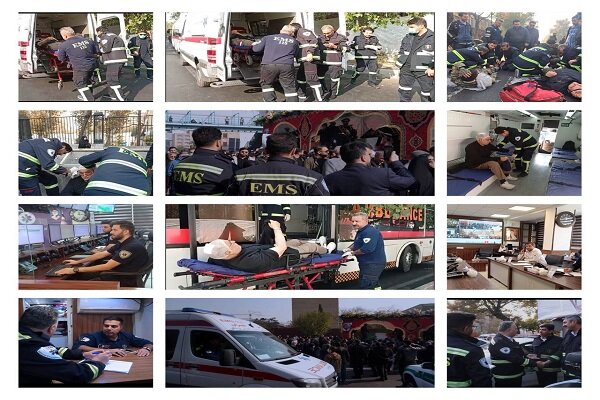 حضور اورژانس تهران در مراسم تشییع ۳۰۰ شهید گمنام