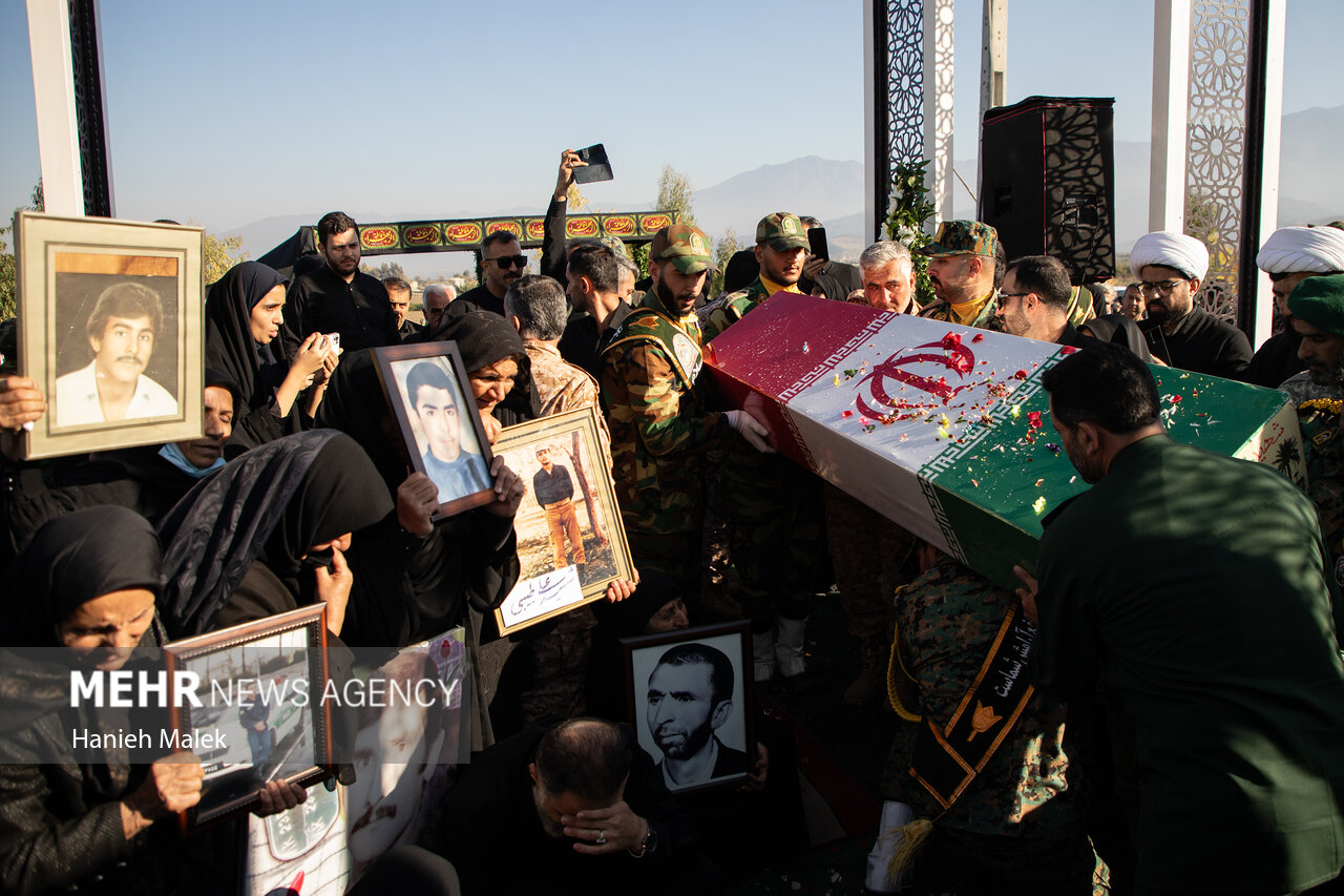 خاکسپاری شهید گمنام در روستای آهنگر محله گرگان