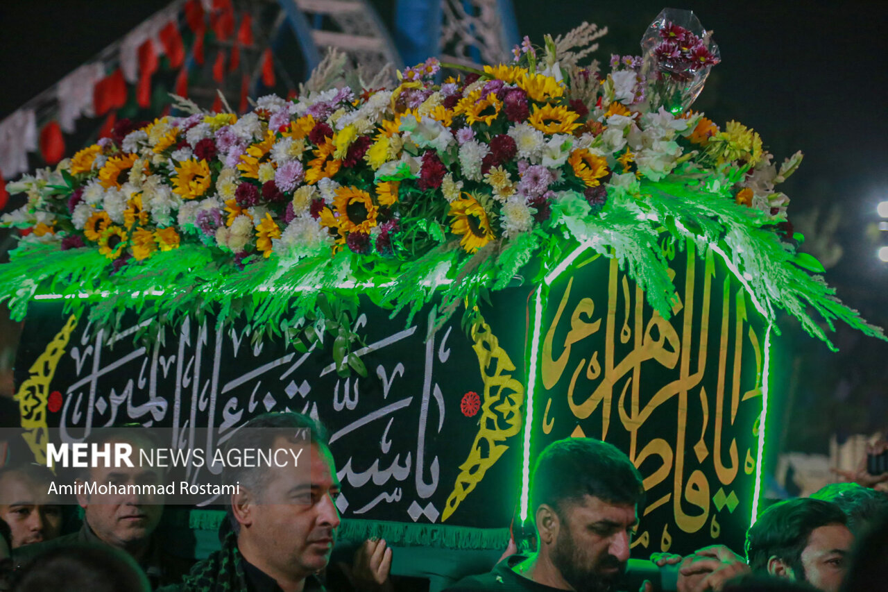 تشییع نمادین حضرت فاطمه زهرا (س) در ورامین