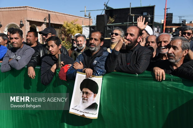 مراسم تشییع و خاکسپاری شهید گمنام در زائرسرای رضوی