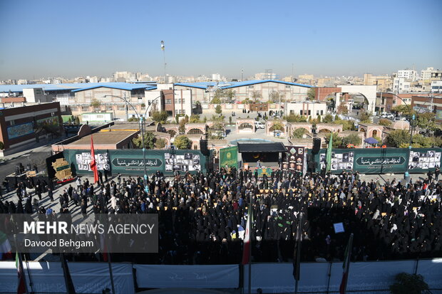 مراسم تشییع و خاکسپاری شهید گمنام در زائرسرای رضوی