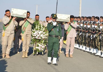 تشییع و خاکسپاری شهید گمنام در دهستان رهدار رودان