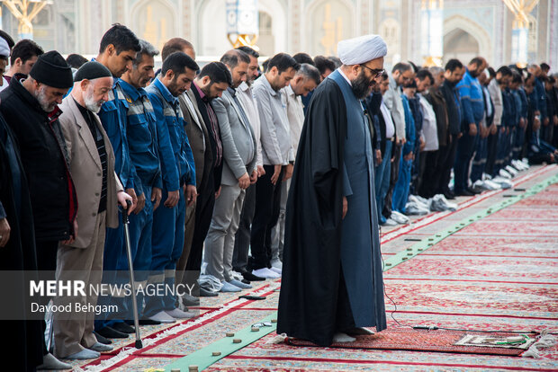 اقامه نماز طلب باران در حرم مطهر امام رضا (ع)