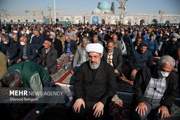 اقامه نماز طلب باران در حرم مطهر امام رضا (ع)