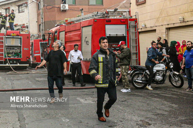 آتش‌سوزی ساختمان مسکونی در محله لب آب رشت