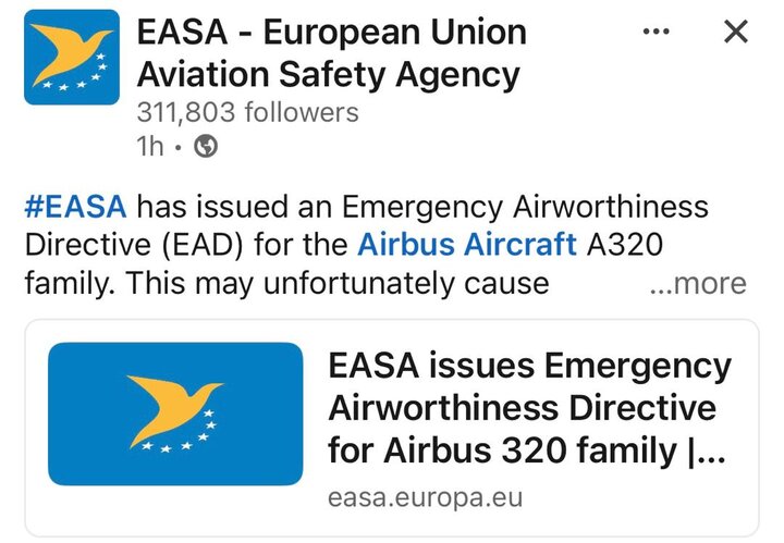 ۱۴ فروند ایرباس ۳۲۰ در ایران مشمول ارزیابی فوری ایمنی شدند