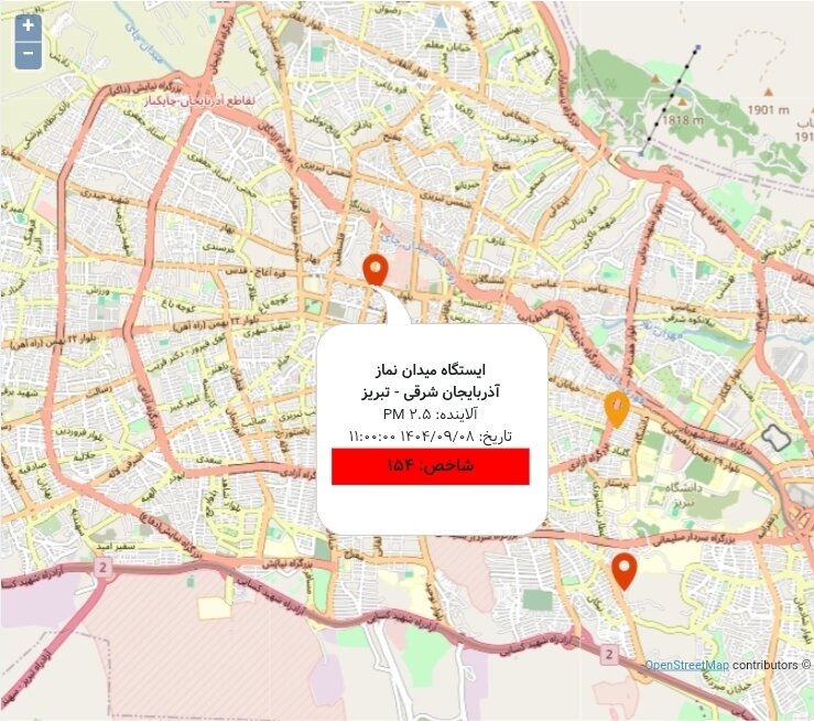 هوای تبریز در وضعیت قرمز و ناسالم برای همه