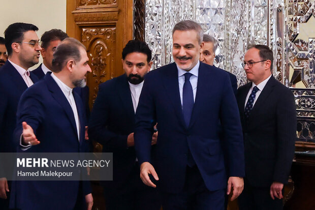 دیدار وزیر امور خارجه ترکیه با رئیس مجلس شورای اسلامی 