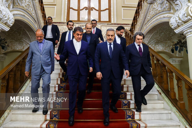 دیدار وزیر امور خارجه ترکیه با رئیس مجلس شورای اسلامی 