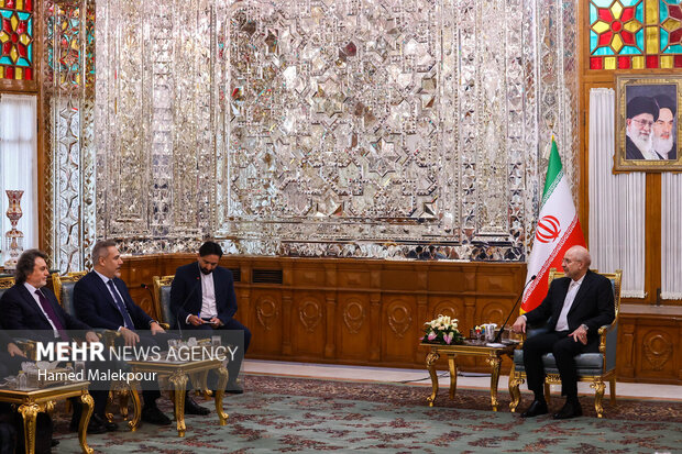 دیدار وزیر امور خارجه ترکیه با رئیس مجلس شورای اسلامی 