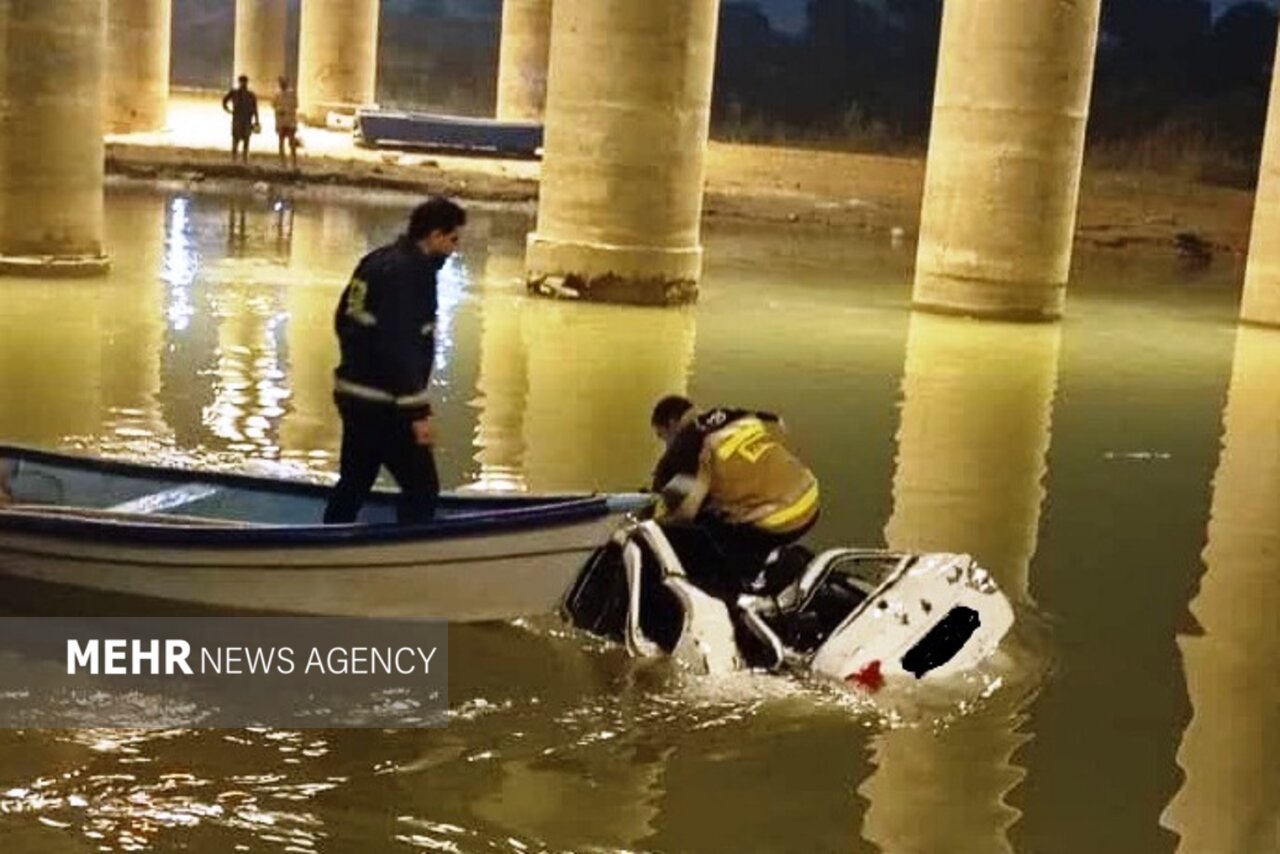 سقوط مرگبار کوئیک در رودخانه کارون اهواز