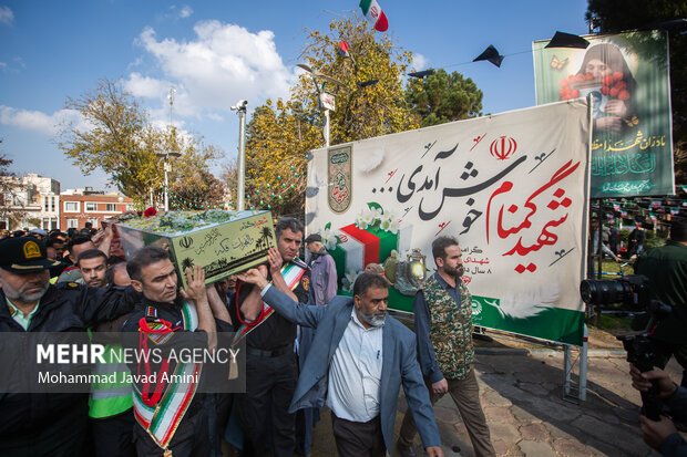 آیین تشیع وتدفین پیکر شهید گمنام در قزوین