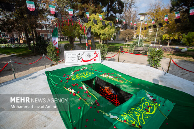 آیین تشیع وتدفین پیکر شهید گمنام در قزوین