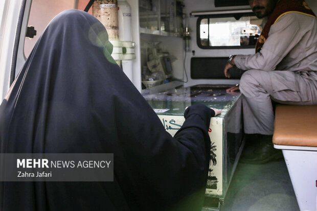 تشییع و تدفین شهید گمنام در دانشگاه فرهنگیان پردیس شهید بهشتی بندرعباس