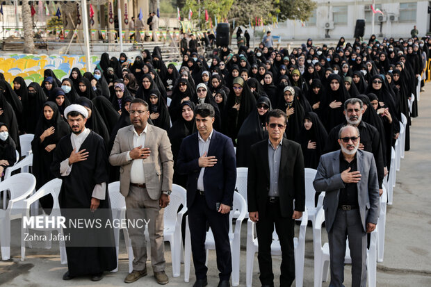 تشییع و تدفین شهید گمنام در دانشگاه فرهنگیان پردیس شهید بهشتی بندرعباس