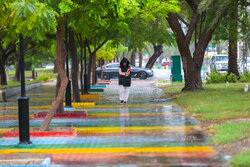 دومین بارش باران پاییزی در کنارک