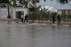 آب گرفتگی معابر در کیش