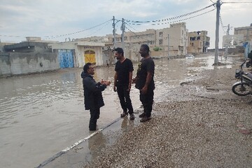 وضعیت شهر جاسک پس از باران بامدادی امروز