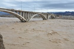 طغیان رودخانه آبنما رودان در موج سوم بارندگی