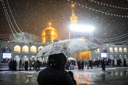 بارش برف در حرم مطهر امام رضا(ع)