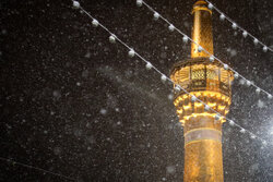 Autumn snowfall blankets Imam Reza Shrine in Mashhad
